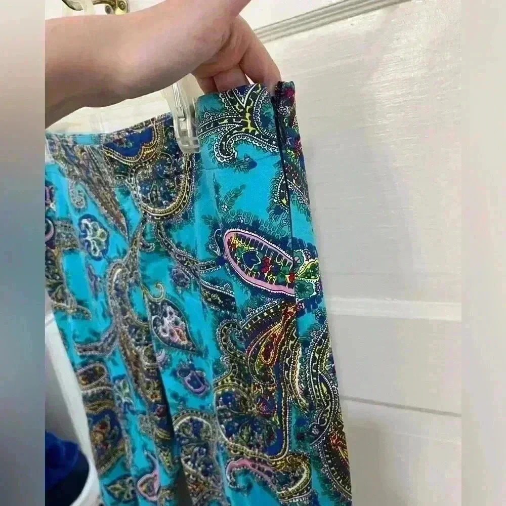 Talbots colorful business casual paisley formal‎ slacks size 10 - Picture 5 of 8